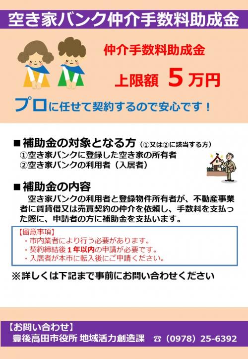 空き家バンク仲介手数料助成金