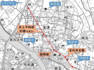 「玉ノ井水路」のルート図(推定)