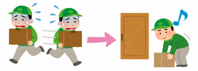 置き配する配達員