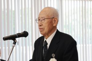 市連合遺族会会長の追悼のことばの写真