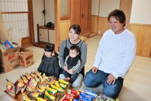 お祝いを受けるご家族