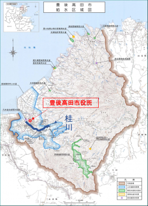 豊後高田市給水区域図