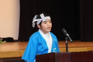 草地おどり教室の感想発表の写真