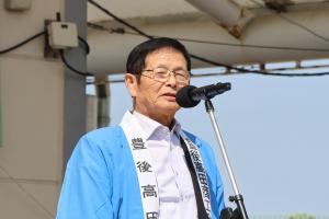開会式であいさつをする商工会議所野田会頭の写真