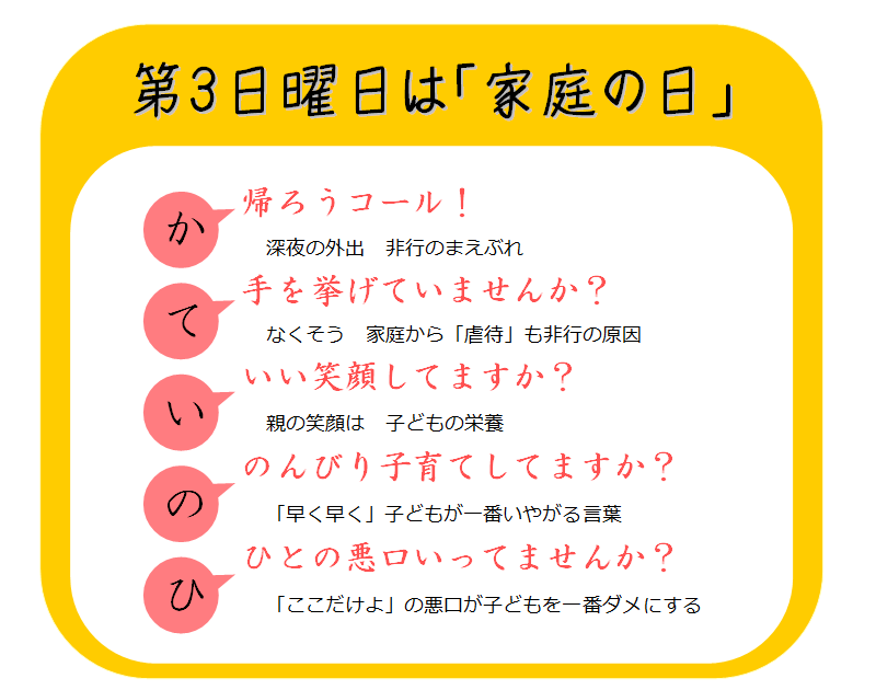 第3日曜日は、家庭の日