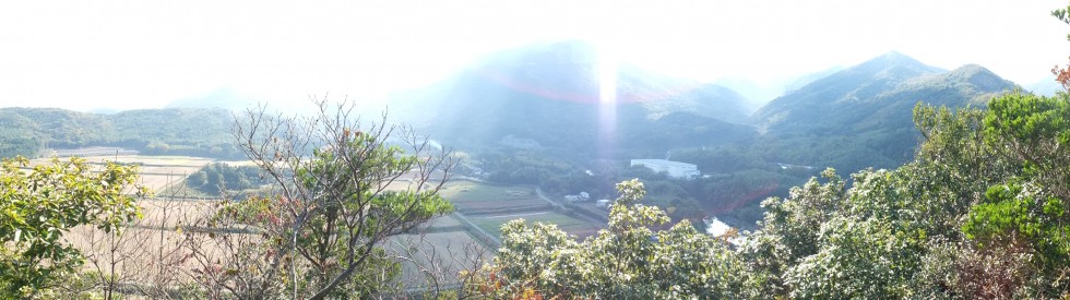 佐野鞍懸城から見た矢原の景色の画像