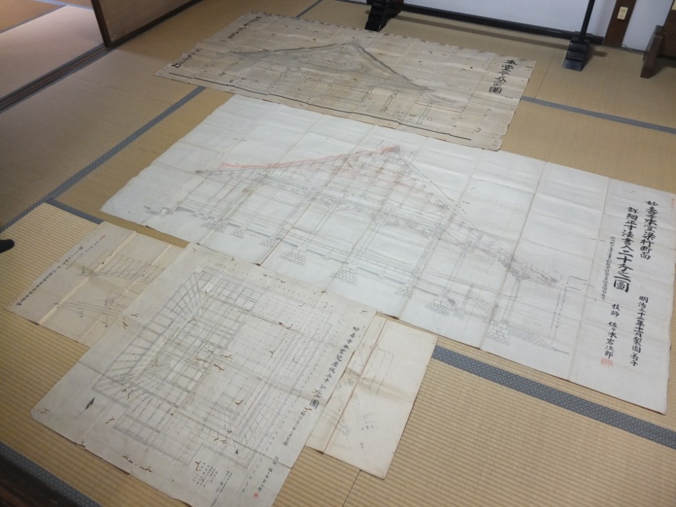 （妙壽寺本堂建立に関わる設計図など・佐々木岩次郎作）の画像