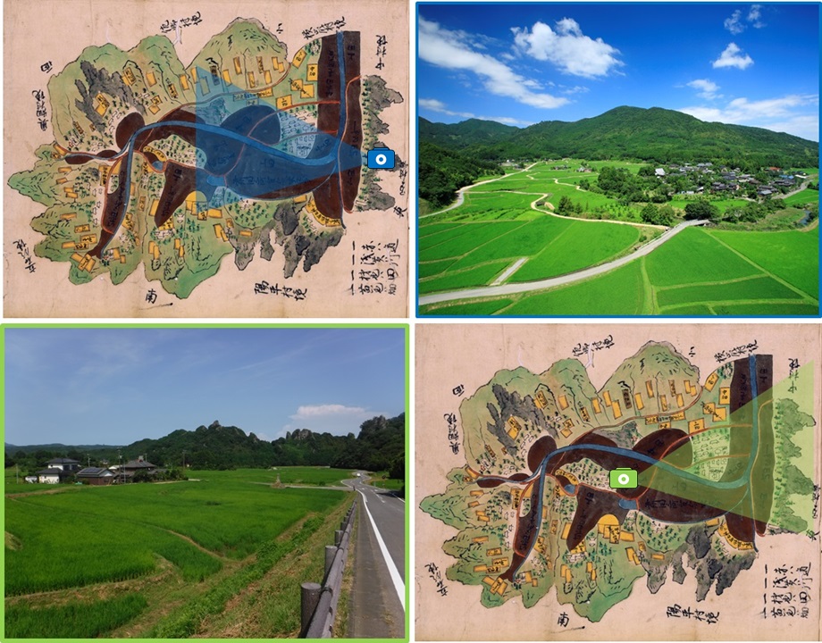 田染荘小崎の農村景観　と　村絵図の画像