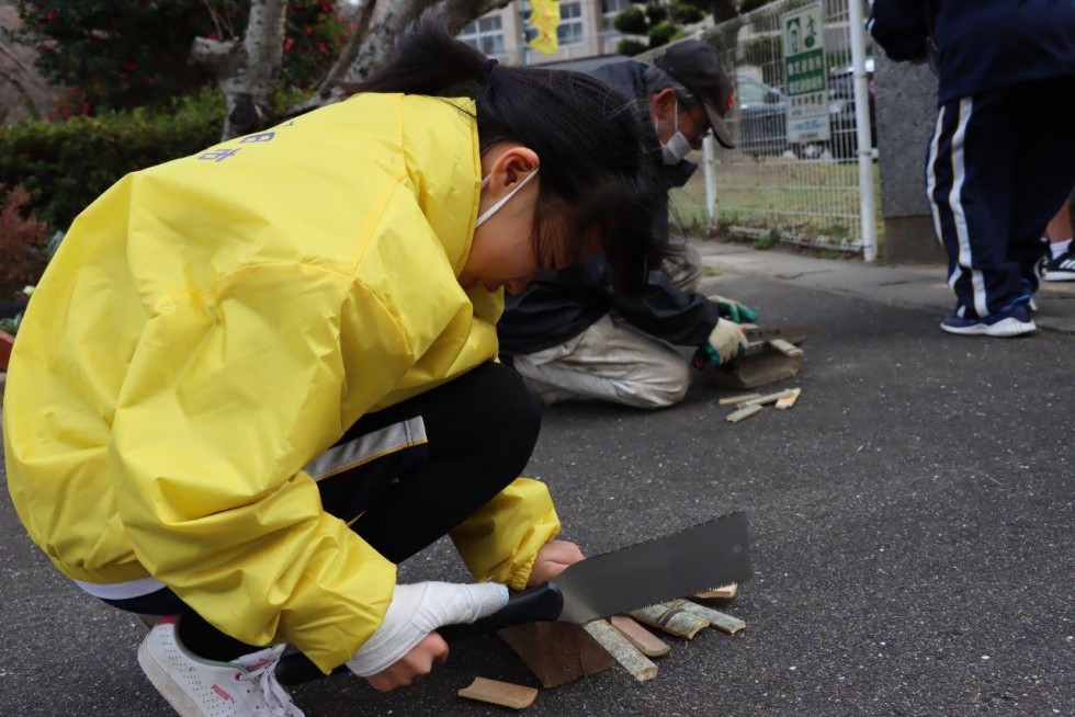 新年を迎える門松づくり交流～河内中学校～の画像14