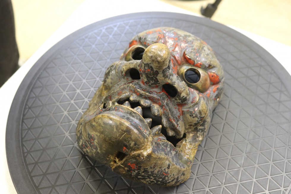 3Dスキャンに使用した荒神面（実物）の画像