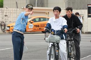 自転車講習の様子の写真